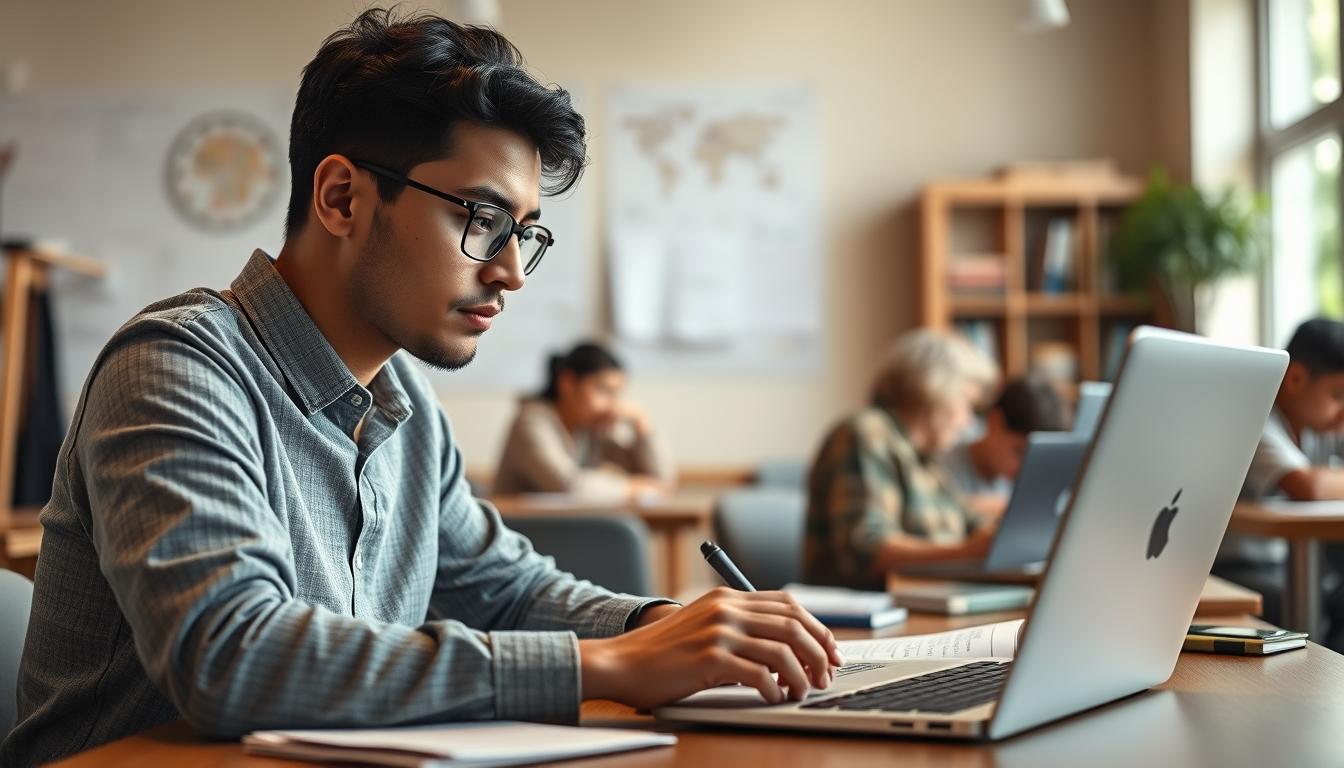 Students collaborating in study space